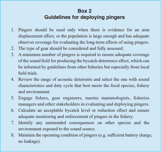 Box 2 Guidelines for deploying pingers